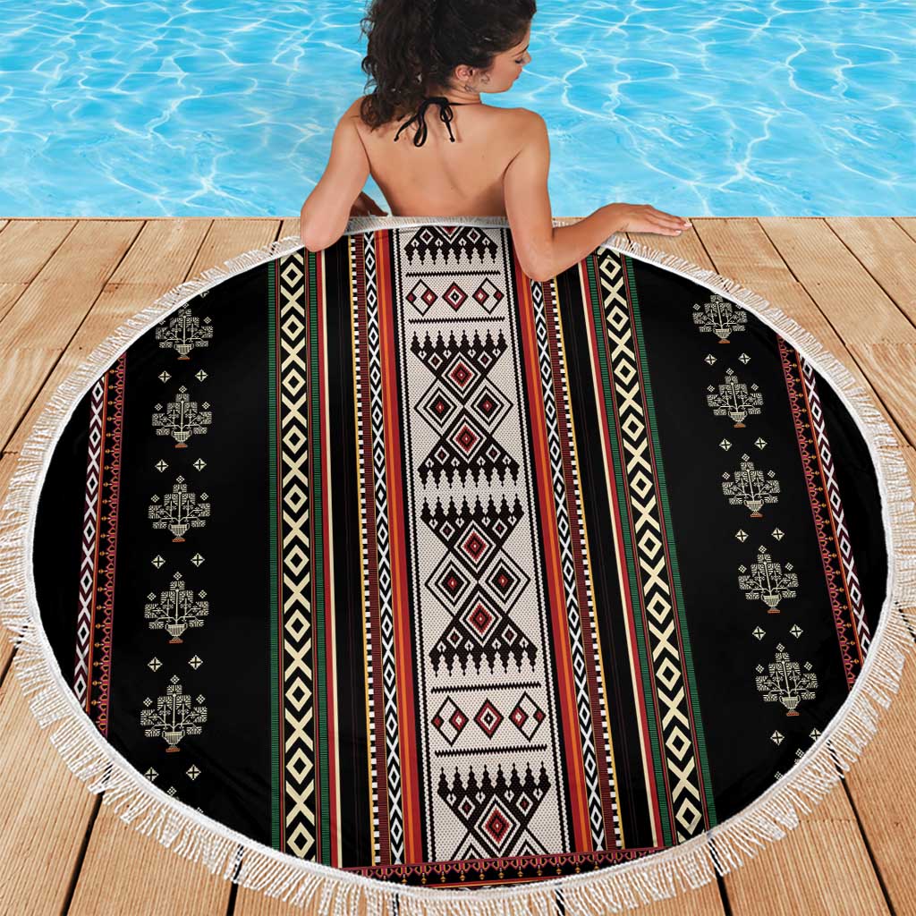 Serbia Folk Pattern Beach Blanket God of Justice - Wonder Print Shop