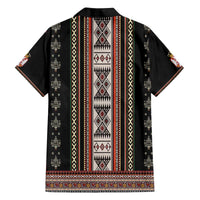 Serbia Folk Pattern Family Matching Off The Shoulder Long Sleeve Dress and Hawaiian Shirt God of Justice - Wonder Print Shop