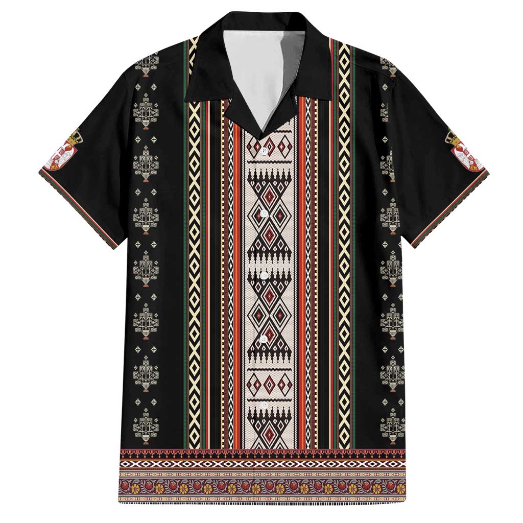 Serbia Folk Pattern Family Matching Short Sleeve Bodycon Dress and Hawaiian Shirt God of Justice - Wonder Print Shop