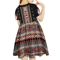 Serbia Folk Pattern Kid Short Sleeve Dress God of Justice - Wonder Print Shop