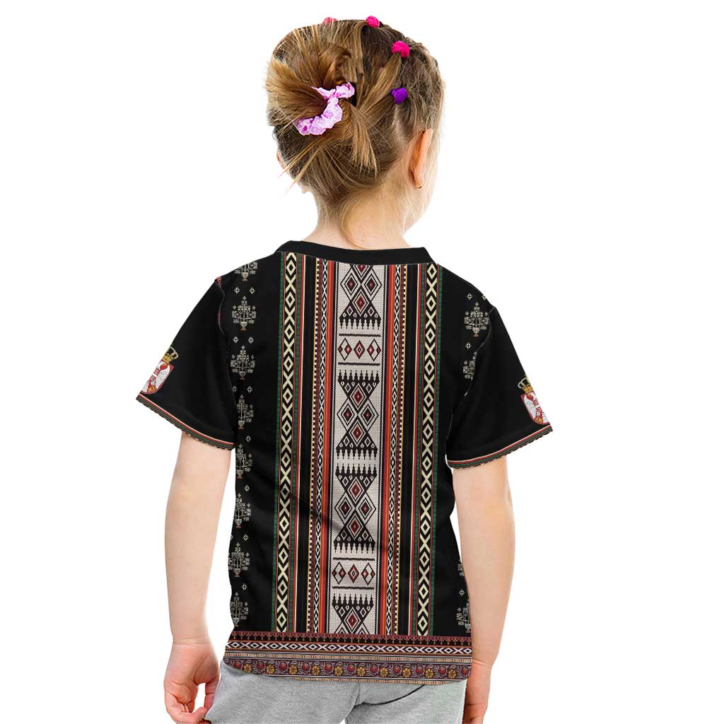 Serbia Folk Pattern Kid T Shirt God of Justice - Wonder Print Shop