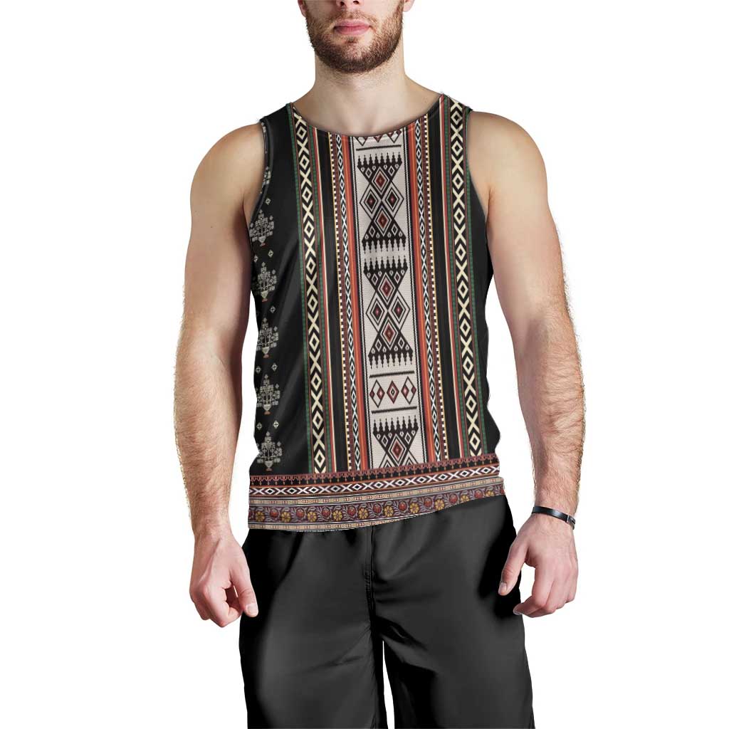 Serbia Folk Pattern Men Tank Top God of Justice - Wonder Print Shop