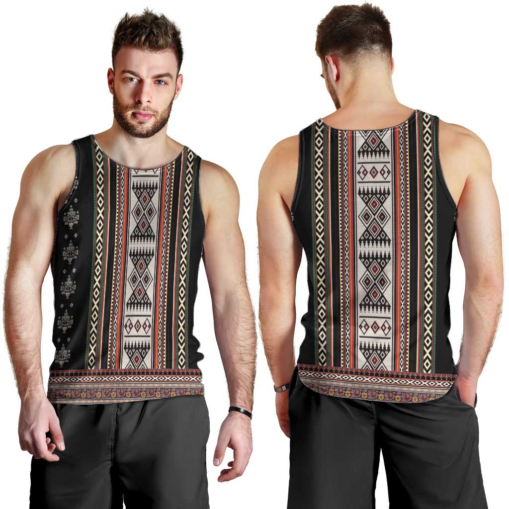 Serbia Folk Pattern Men Tank Top God of Justice - Wonder Print Shop