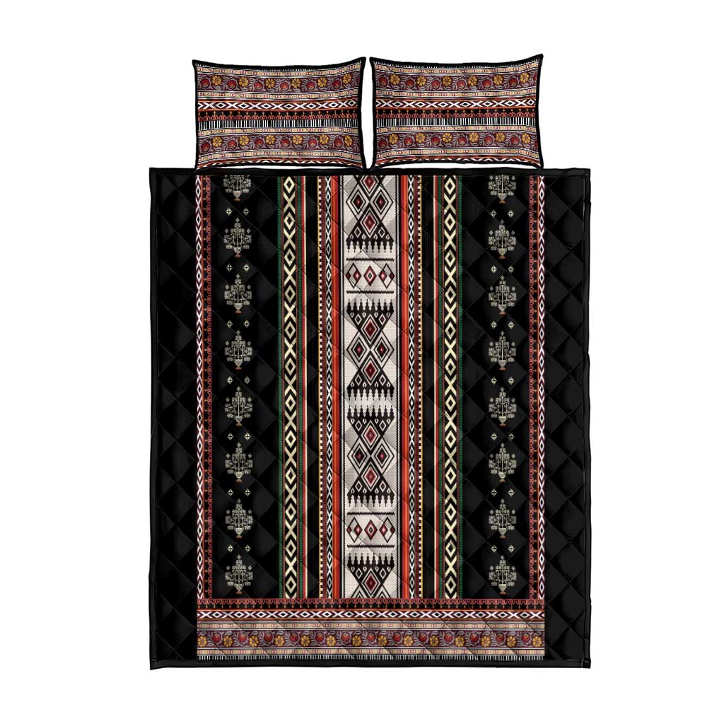 Serbia Folk Pattern Quilt Bed Set God of Justice - Wonder Print Shop