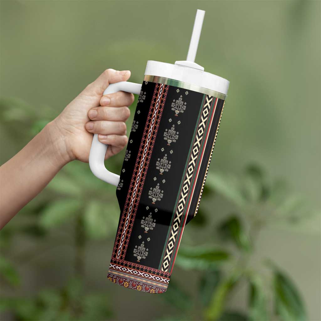 Serbia Folk Pattern Tumbler With Handle God of Justice - Wonder Print Shop