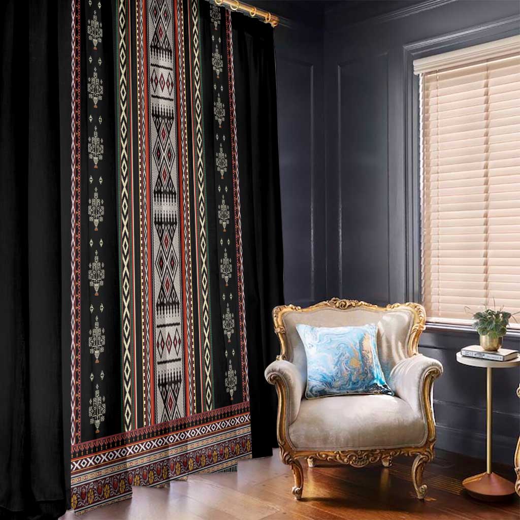 Serbia Folk Pattern Window Curtain God of Justice - Wonder Print Shop