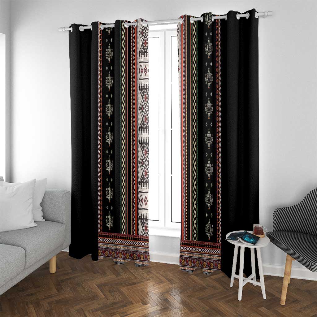 Serbia Folk Pattern Window Curtain God of Justice - Wonder Print Shop