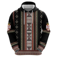 Serbia Folk Pattern Zip Hoodie God of Justice - Wonder Print Shop