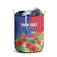 Personalized Afro-Haitians Tropical Laundry Basket Fleur-De-Lis Veves Motif - Wonder Print Shop