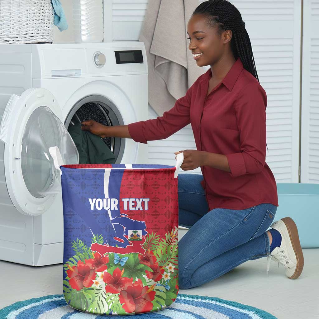 Personalized Afro-Haitians Tropical Laundry Basket Fleur-De-Lis Veves Motif - Wonder Print Shop