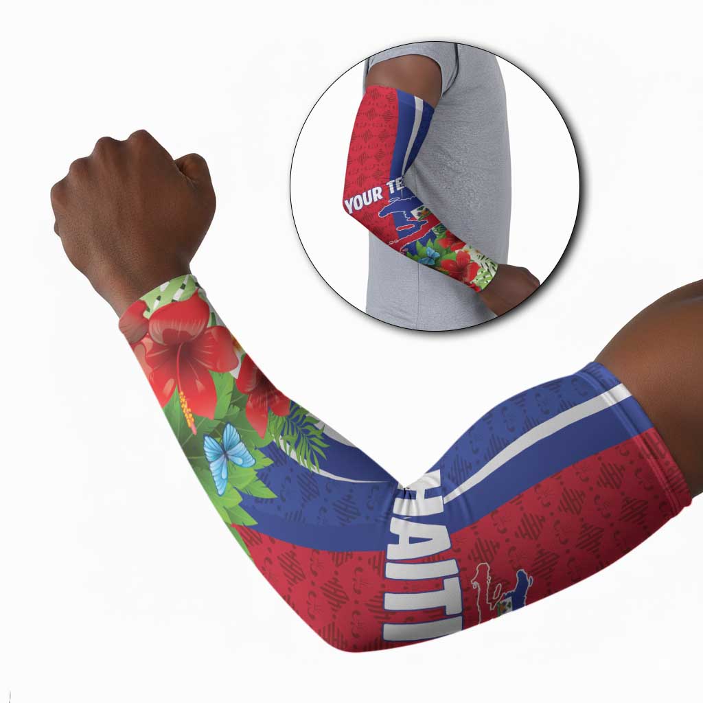 Personalized Afro-Haitians Tropical Arm Sleeves Fleur-De-Lis Veves Motif - Wonder Print Shop