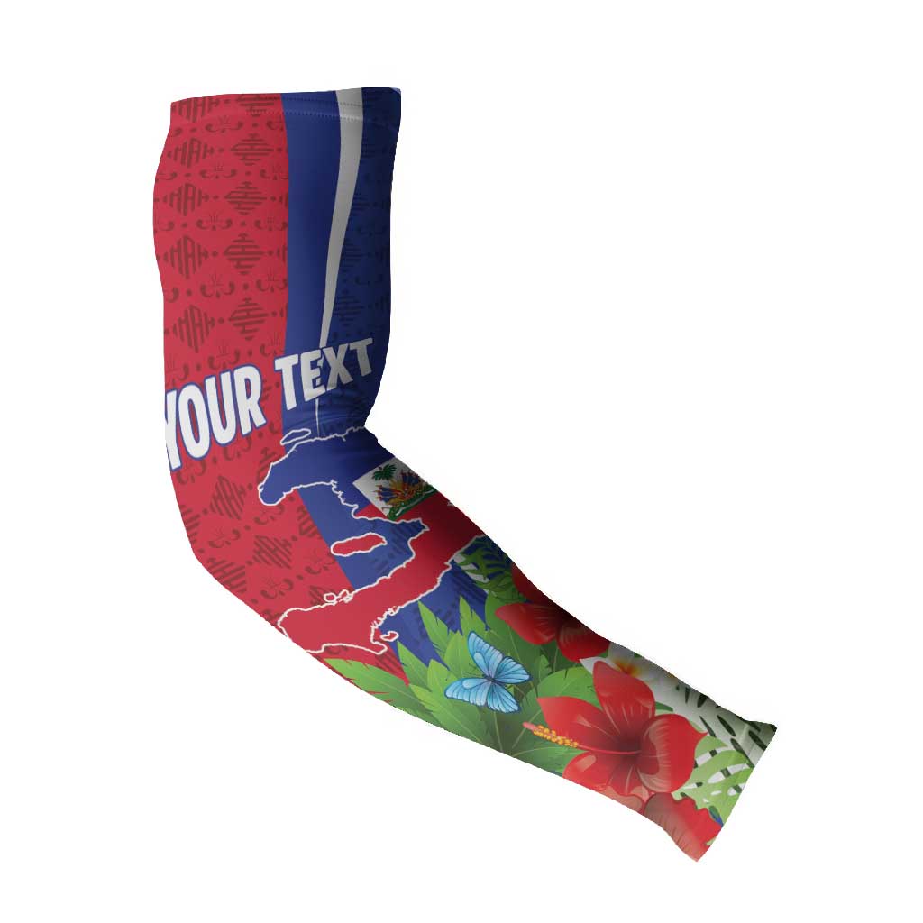 Personalized Afro-Haitians Tropical Arm Sleeves Fleur-De-Lis Veves Motif - Wonder Print Shop