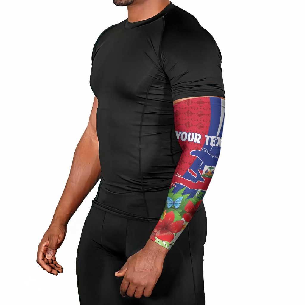 Personalized Afro-Haitians Tropical Arm Sleeves Fleur-De-Lis Veves Motif - Wonder Print Shop