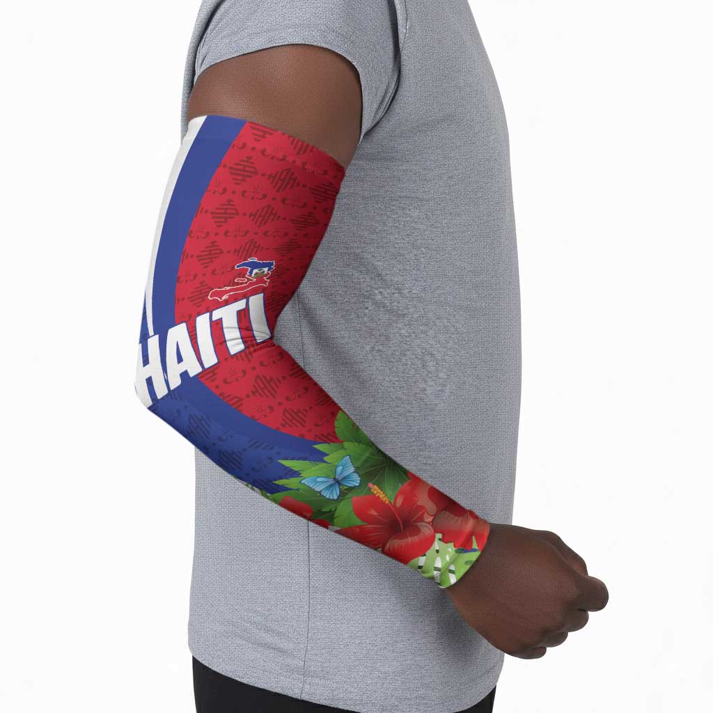 Personalized Afro-Haitians Tropical Arm Sleeves Fleur-De-Lis Veves Motif - Wonder Print Shop