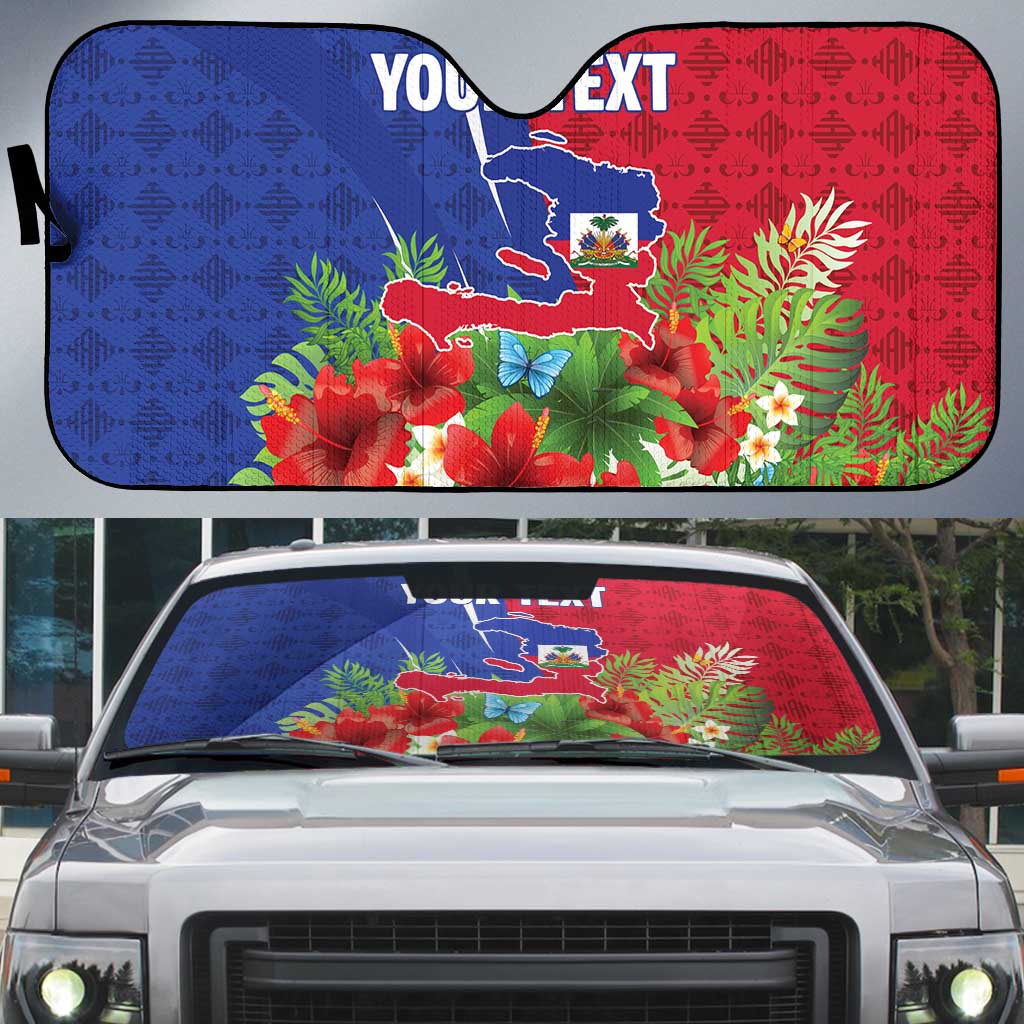 Personalized Afro-Haitians Tropical Auto Sun Shade Fleur-De-Lis Veves Motif - Wonder Print Shop
