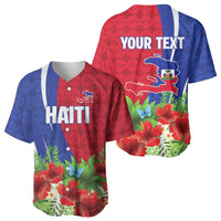 Personalized Afro-Haitians Tropical Baseball Jersey Fleur-De-Lis Veves Motif LT18