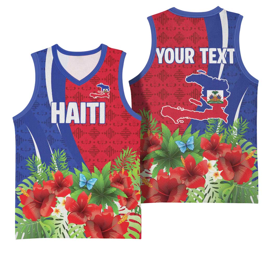 Personalized Afro-Haitians Tropical Basketball Jersey Fleur-De-Lis Veves Motif - Wonder Print Shop