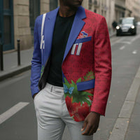 Personalized Afro-Haitians Tropical Blazer Fleur-De-Lis Veves Motif - Wonder Print Shop