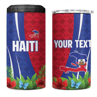 Personalized Afro-Haitians Tropical 4 in 1 Can Cooler Tumbler Fleur-De-Lis Veves Motif - Wonder Print Shop