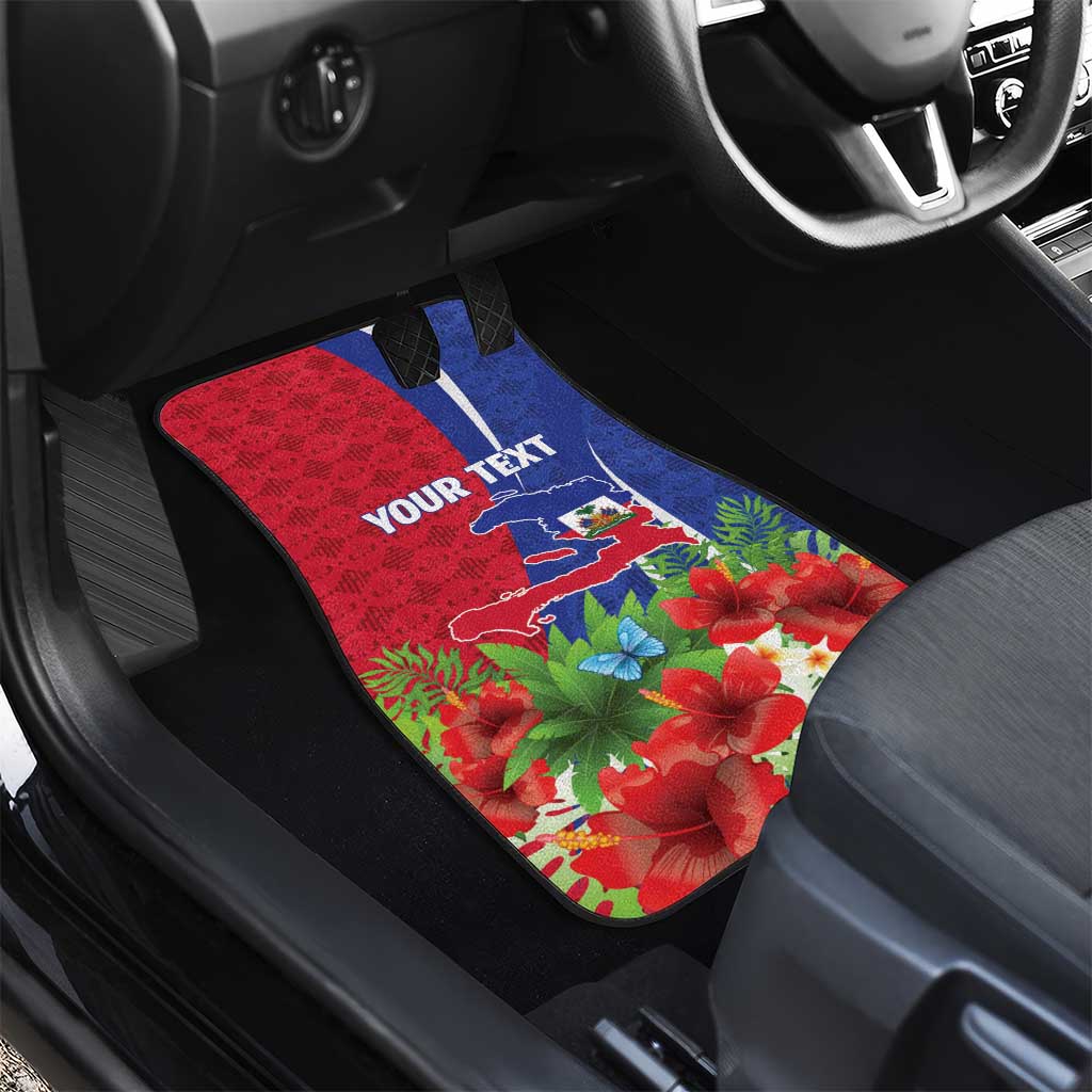 Personalized Afro-Haitians Tropical Car Mats Fleur-De-Lis Veves Motif - Wonder Print Shop