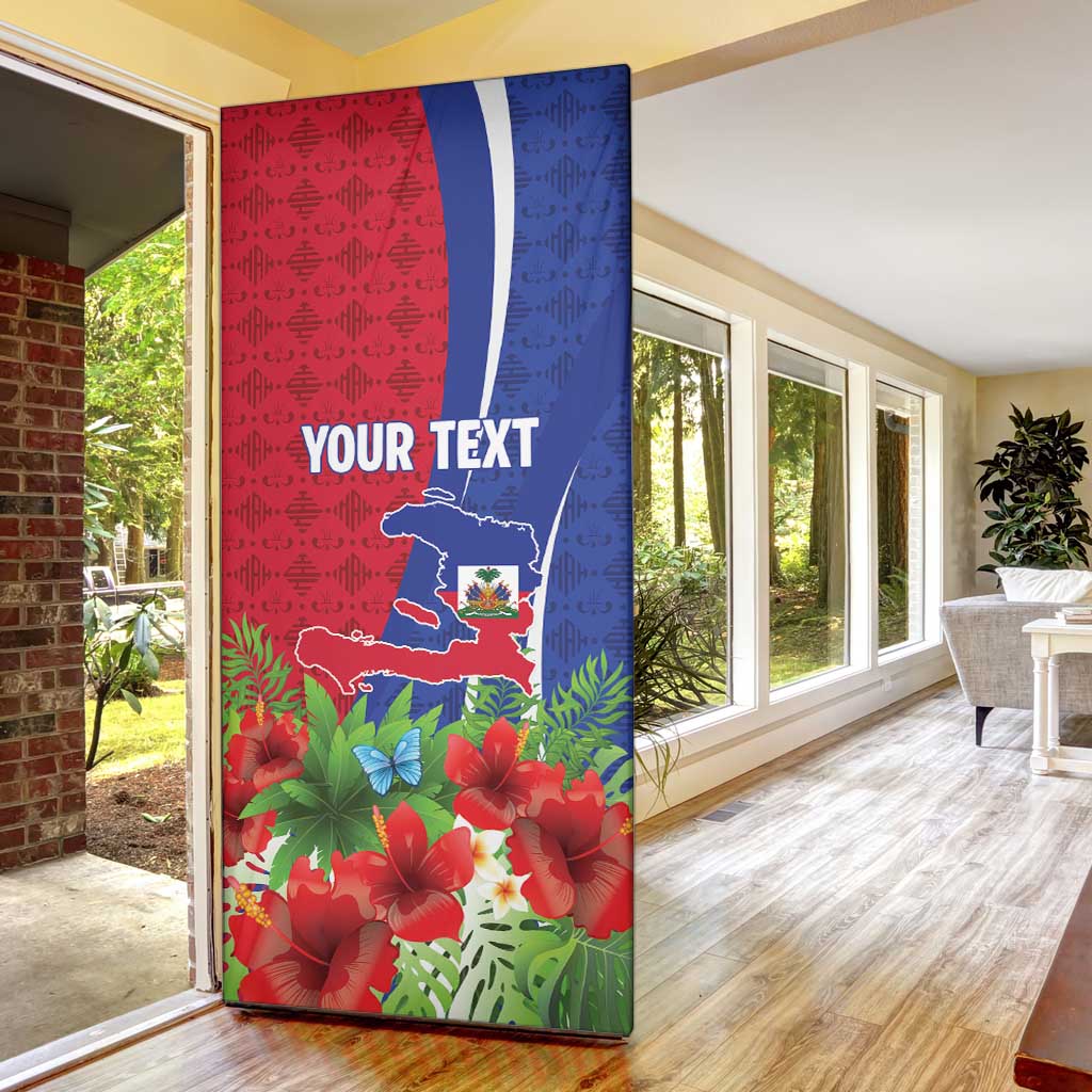 Personalized Afro-Haitians Tropical Door Cover Fleur-De-Lis Veves Motif - Wonder Print Shop
