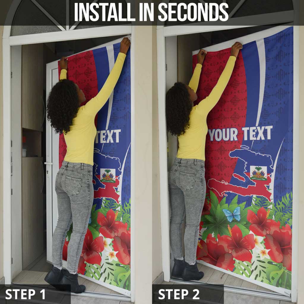 Personalized Afro-Haitians Tropical Door Cover Fleur-De-Lis Veves Motif - Wonder Print Shop