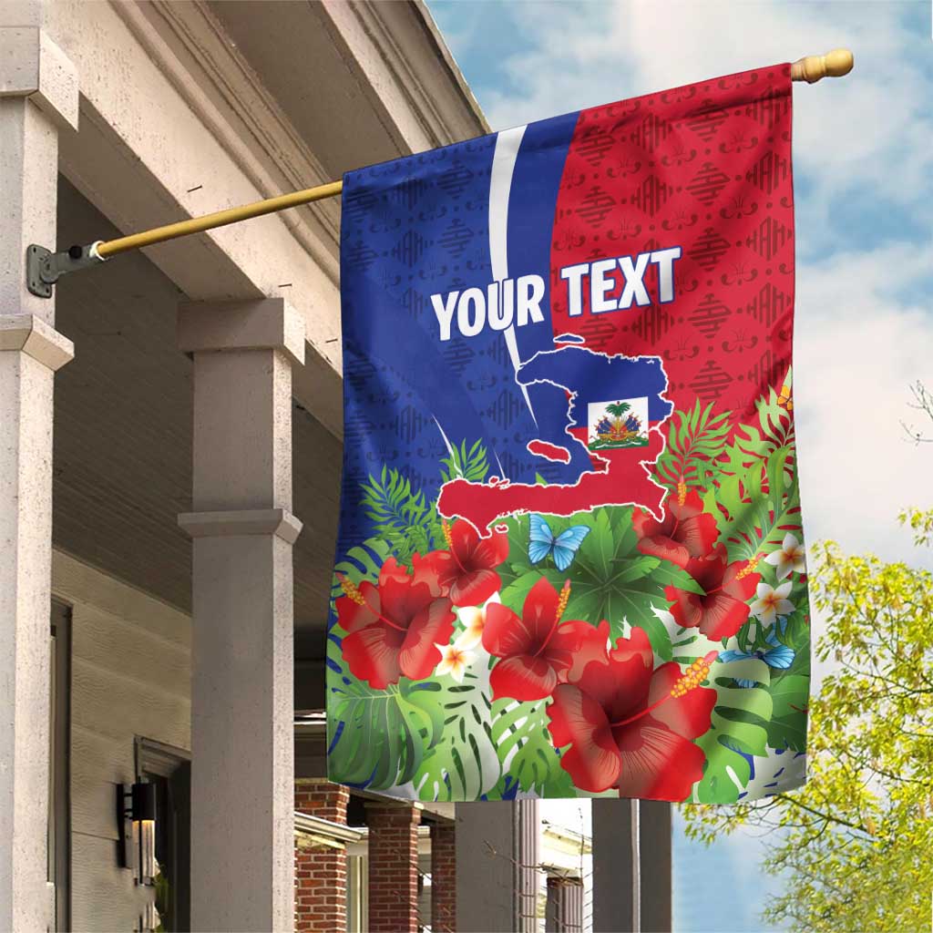 Personalized Afro-Haitians Tropical Garden Flag Fleur-De-Lis Veves Motif - Wonder Print Shop