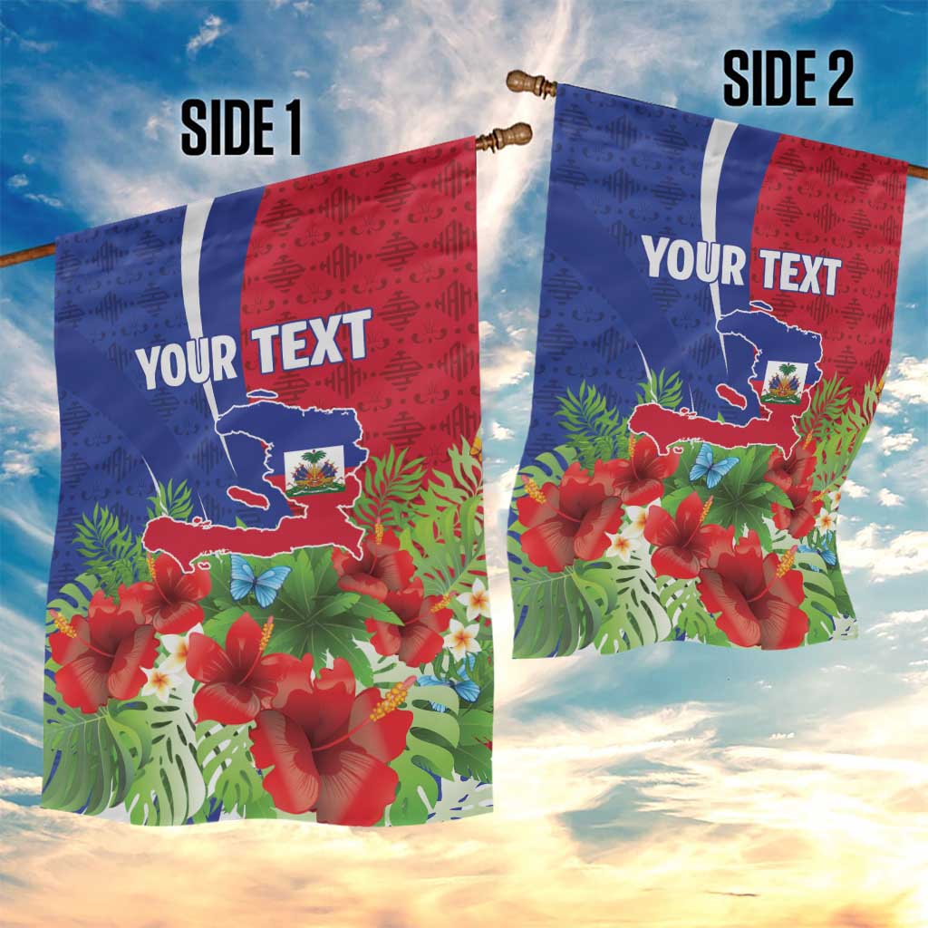 Personalized Afro-Haitians Tropical Garden Flag Fleur-De-Lis Veves Motif - Wonder Print Shop