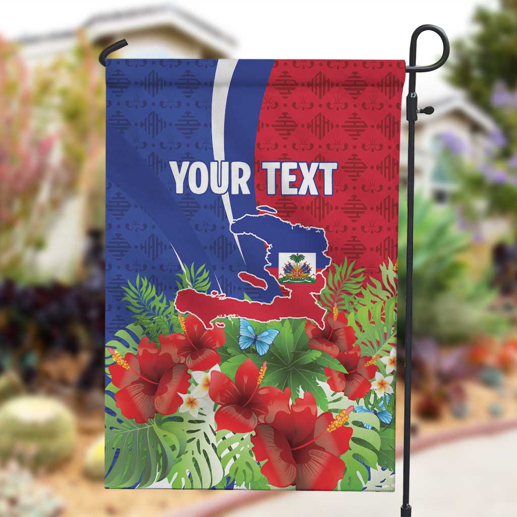 Personalized Afro-Haitians Tropical Garden Flag Fleur-De-Lis Veves Motif - Wonder Print Shop