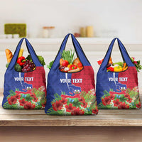 Personalized Afro-Haitians Tropical Grocery Bag Fleur-De-Lis Veves Motif - Wonder Print Shop