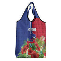 Personalized Afro-Haitians Tropical Grocery Bag Fleur-De-Lis Veves Motif - Wonder Print Shop