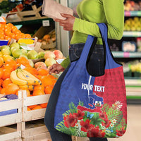 Personalized Afro-Haitians Tropical Grocery Bag Fleur-De-Lis Veves Motif - Wonder Print Shop