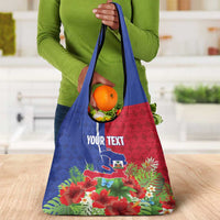 Personalized Afro-Haitians Tropical Grocery Bag Fleur-De-Lis Veves Motif - Wonder Print Shop