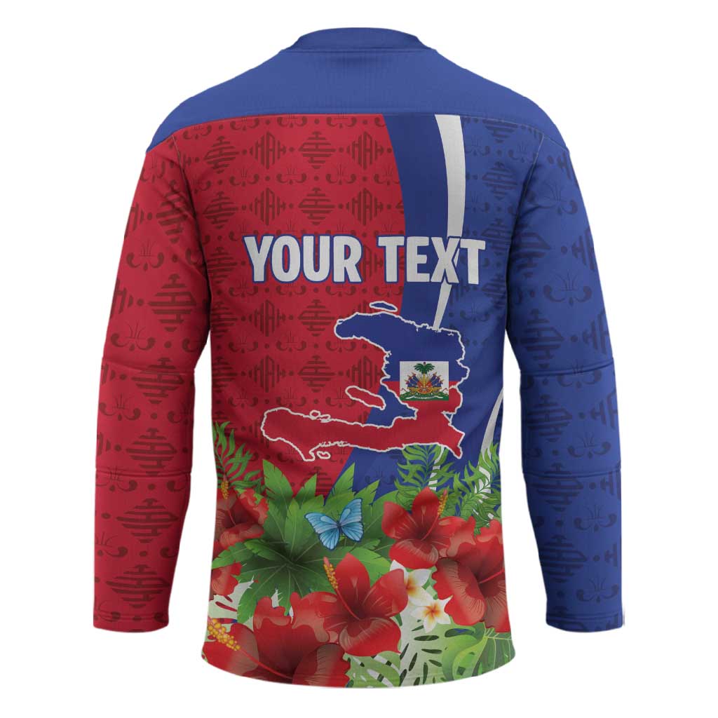 Personalized Afro-Haitians Tropical Hockey Jersey Fleur-De-Lis Veves Motif - Wonder Print Shop