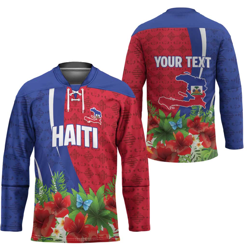 Personalized Afro-Haitians Tropical Hockey Jersey Fleur-De-Lis Veves Motif - Wonder Print Shop