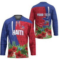 Personalized Afro-Haitians Tropical Hockey Jersey Fleur-De-Lis Veves Motif - Wonder Print Shop