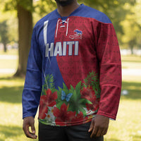 Personalized Afro-Haitians Tropical Hockey Jersey Fleur-De-Lis Veves Motif - Wonder Print Shop