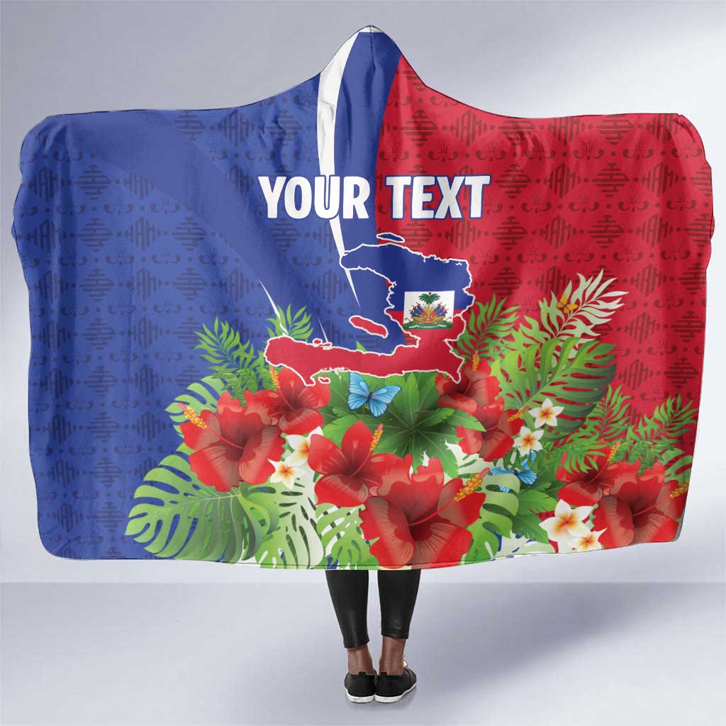 Personalized Afro-Haitians Tropical Hooded Blanket Fleur-De-Lis Veves Motif - Wonder Print Shop
