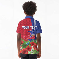 Personalized Afro-Haitians Tropical Kid Polo Shirt Fleur-De-Lis Veves Motif LT18