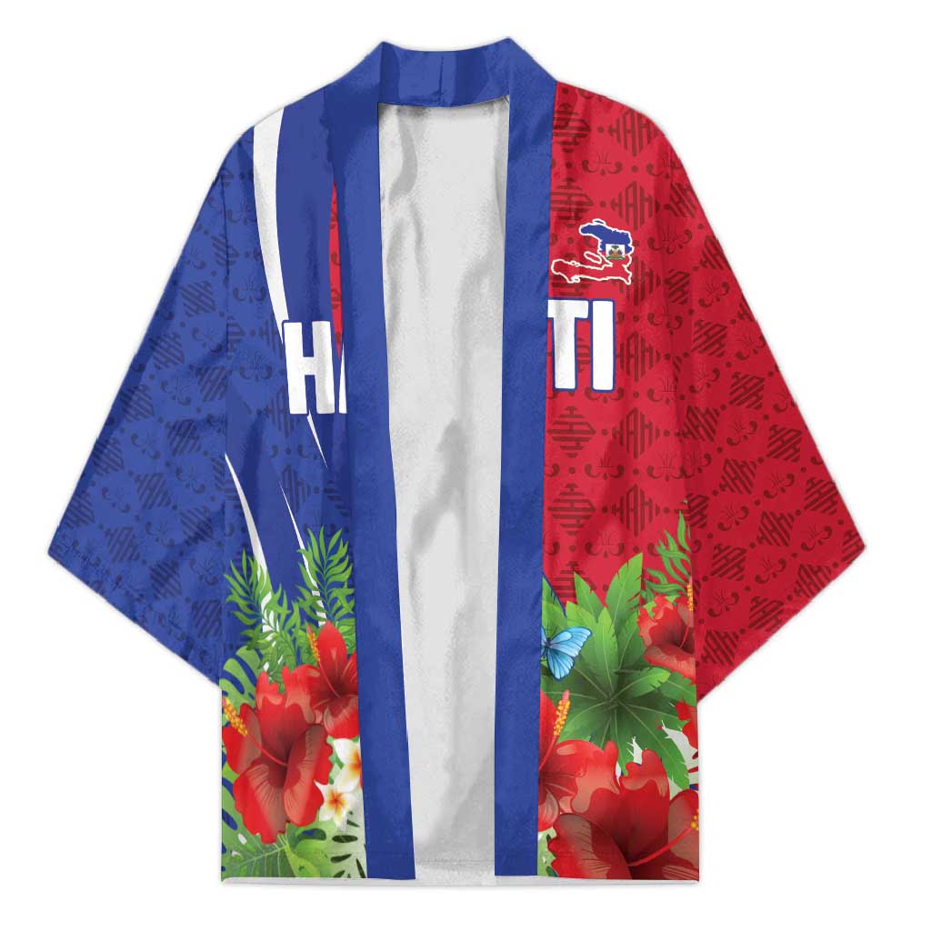 Personalized Afro-Haitians Tropical Kimono Fleur-De-Lis Veves Motif - Wonder Print Shop