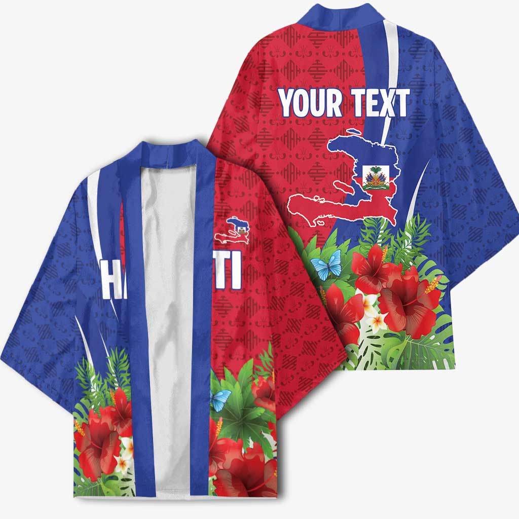 Personalized Afro-Haitians Tropical Kimono Fleur-De-Lis Veves Motif - Wonder Print Shop