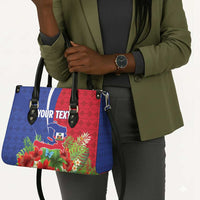 Personalized Afro-Haitians Tropical Leather Bag Fleur-De-Lis Veves Motif - Wonder Print Shop