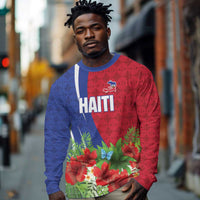 Personalized Afro-Haitians Tropical Long Sleeve Shirt Fleur-De-Lis Veves Motif - Wonder Print Shop