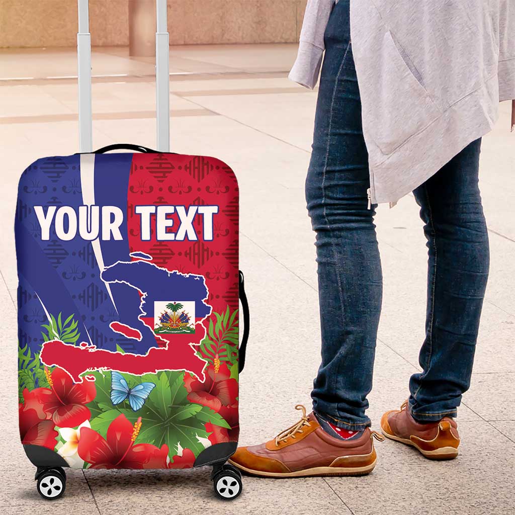 Personalized Afro-Haitians Tropical Luggage Cover Fleur-De-Lis Veves Motif - Wonder Print Shop