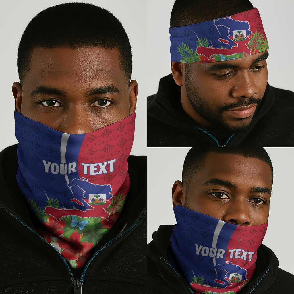 Personalized Afro-Haitians Tropical Neck Gaiter Fleur-De-Lis Veves Motif - Wonder Print Shop