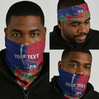 Personalized Afro-Haitians Tropical Neck Gaiter Fleur-De-Lis Veves Motif - Wonder Print Shop