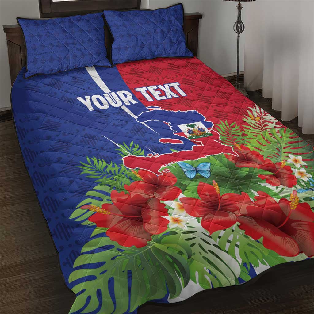 Personalized Afro-Haitians Tropical Quilt Bed Set Fleur-De-Lis Veves Motif - Wonder Print Shop