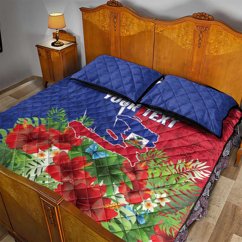 Personalized Afro-Haitians Tropical Quilt Bed Set Fleur-De-Lis Veves Motif - Wonder Print Shop
