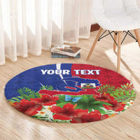 Personalized Afro-Haitians Tropical Round Carpet Fleur-De-Lis Veves Motif - Wonder Print Shop