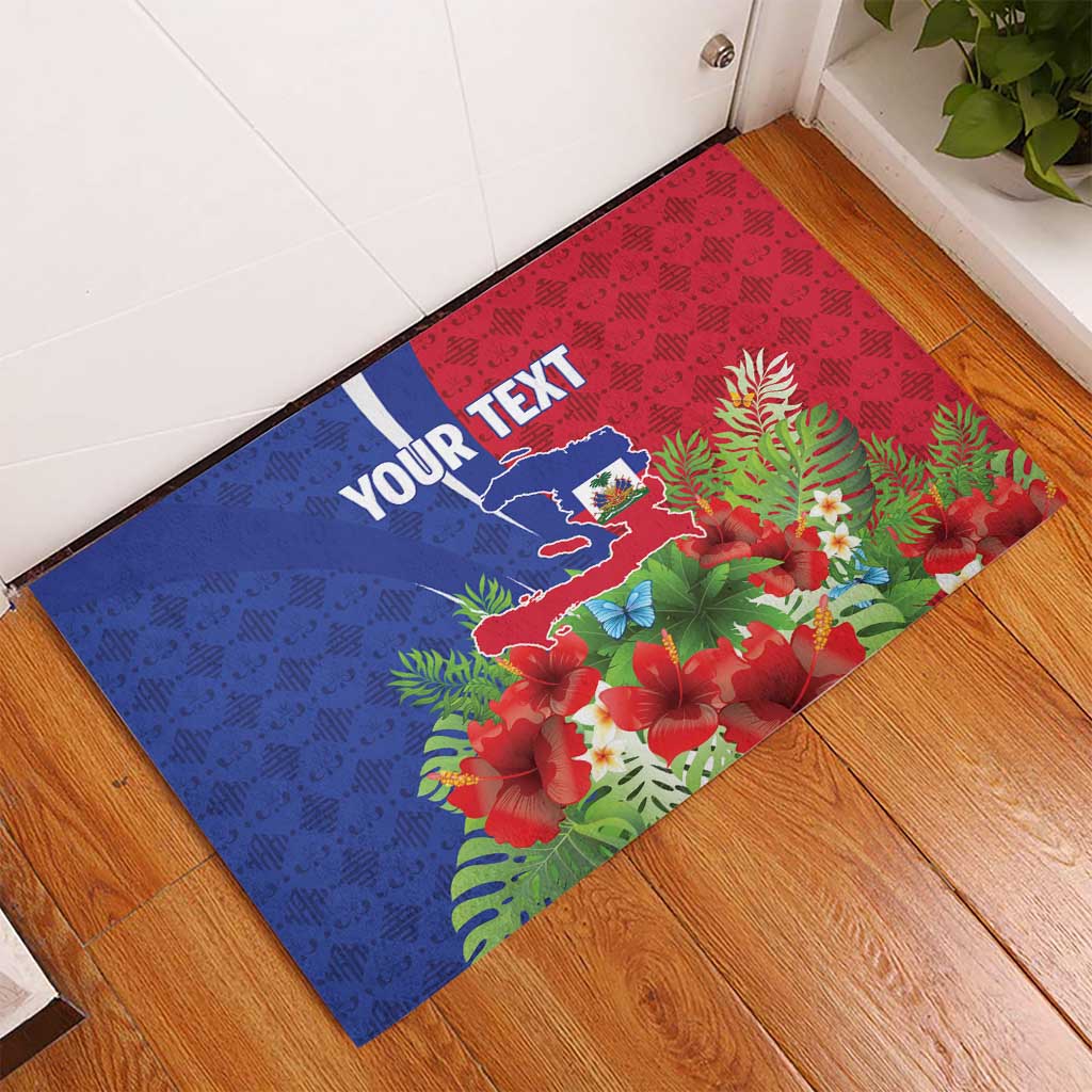 Personalized Afro-Haitians Tropical Rubber Doormat Fleur-De-Lis Veves Motif - Wonder Print Shop